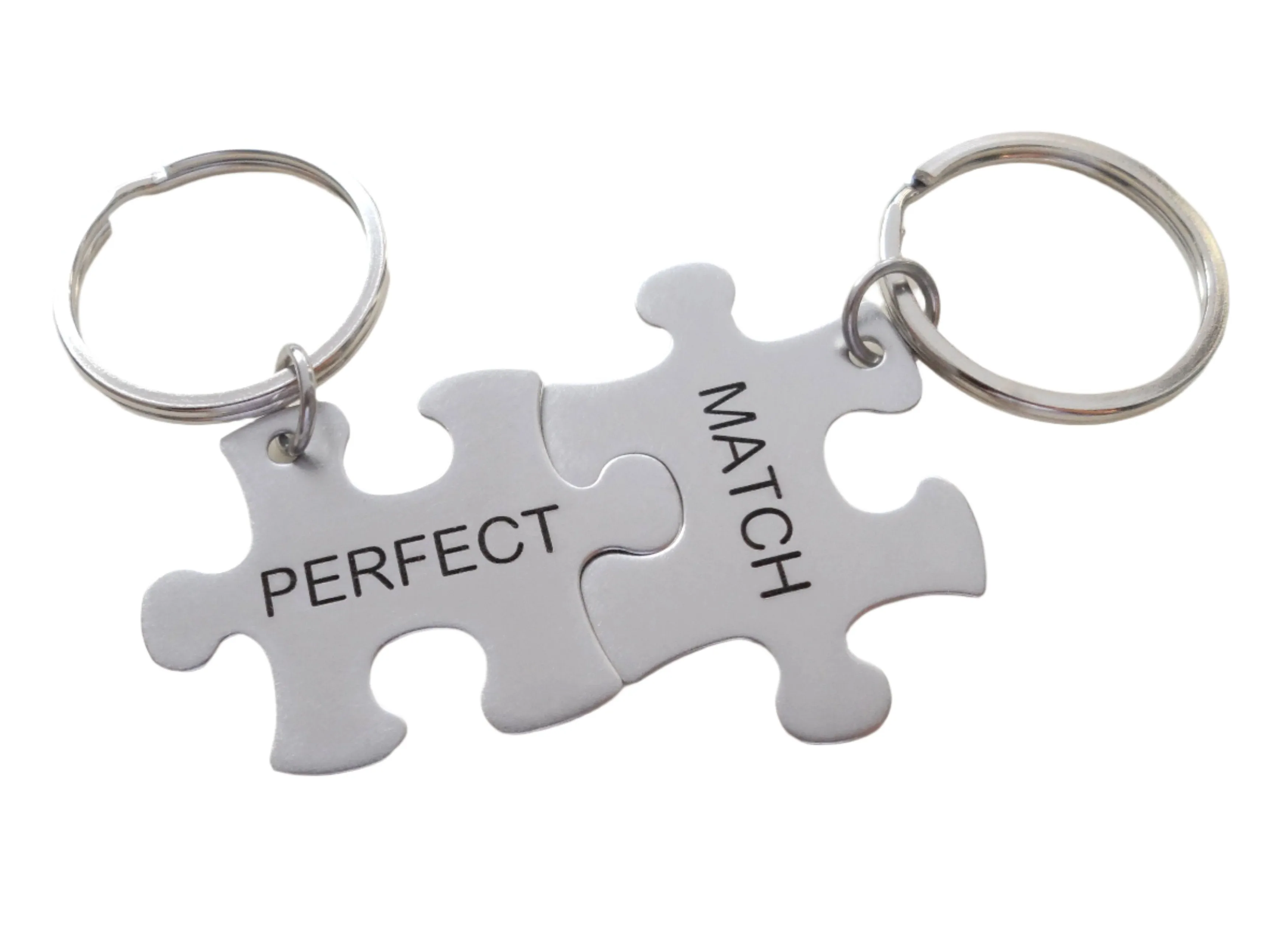 Personalized & Matching Couples Puzzle Keychains   Custom Engraving from JE