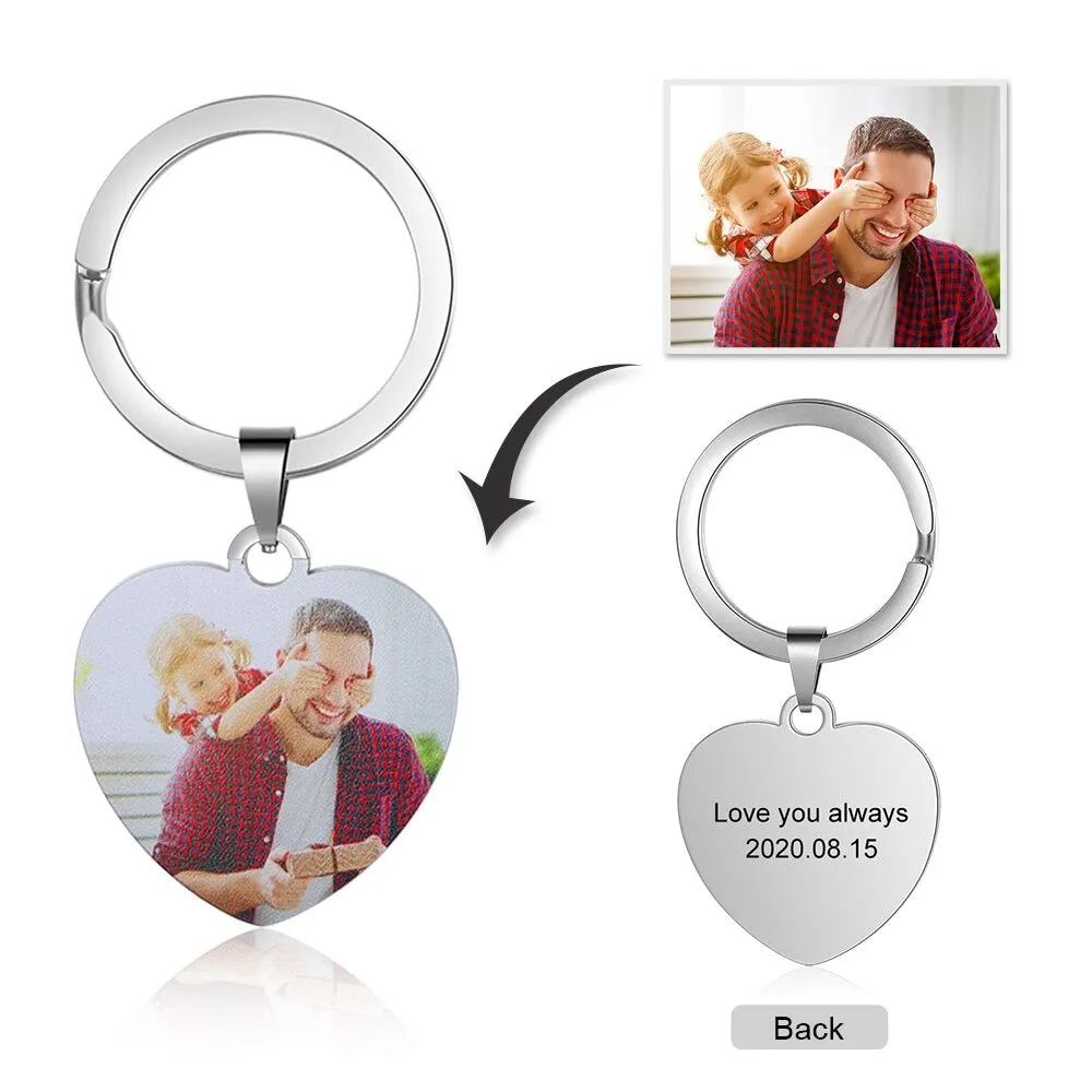 Personalized Cordate Photo keychains