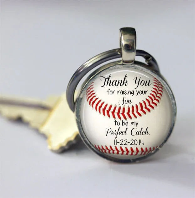 Personalized Father of the Groom Baseball Key Chain