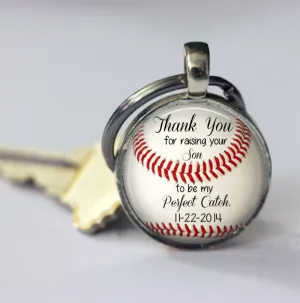 Personalized Father of the Groom Baseball Key Chain
