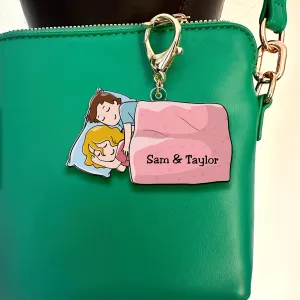 Personalized Gifts For Couple Keychain Couple Sleeping 01QHHU110225HH