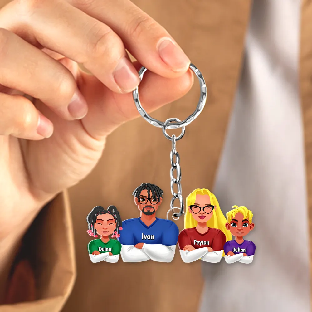 Personalized Gifts For Football Lover Family Keychain 032QHHU200125HG