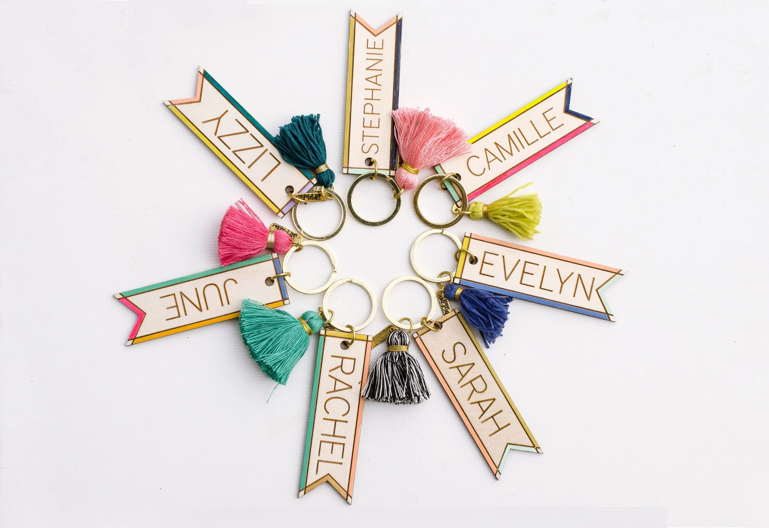 Personalized Handpainted Name Keychains - Wood keychain,  gift for her, bridesmaid gifts, colorful keychain, custom keychain, mother's day