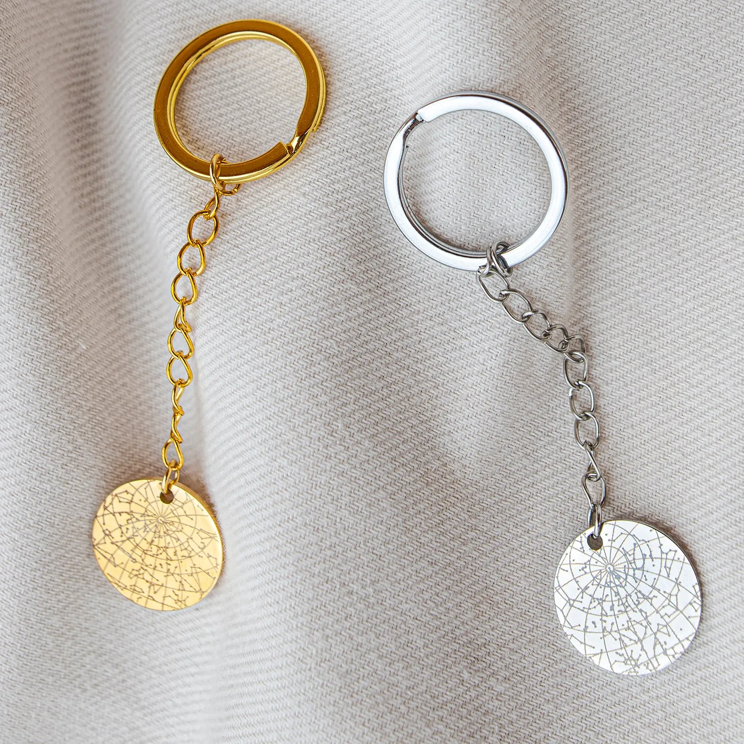 Personalized Keychain with Star Map