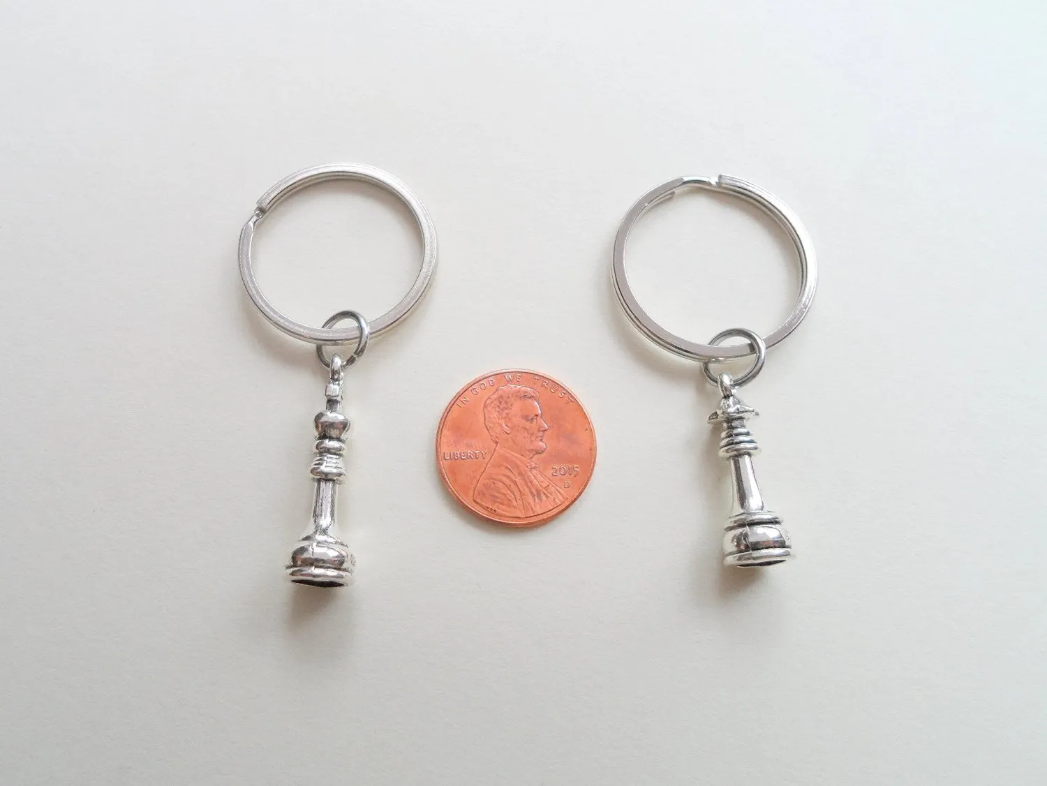 Personalized, Matching Couples King & Queen Chess Piece Keychains w/ Customization