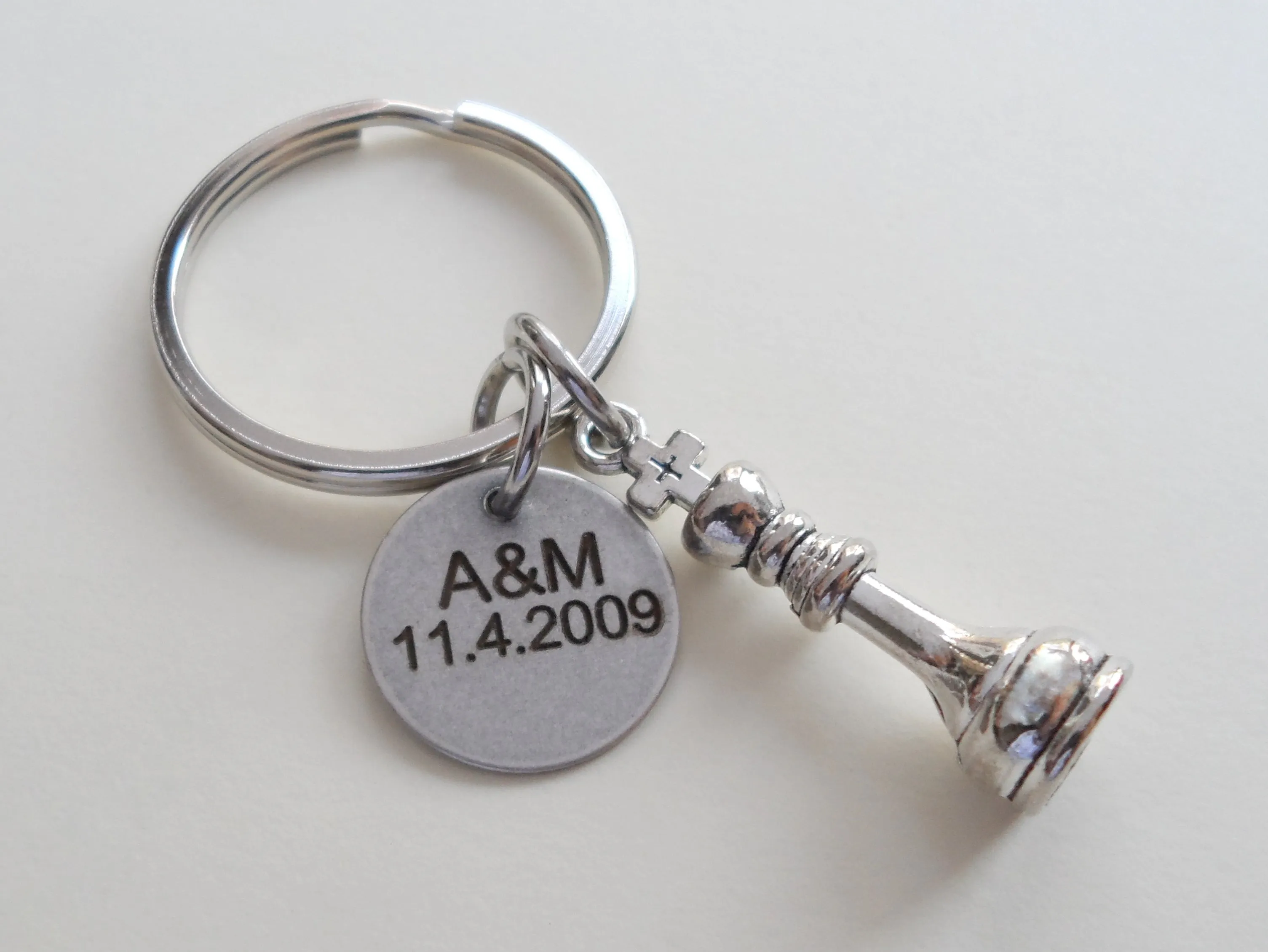 Personalized, Matching Couples King & Queen Chess Piece Keychains w/ Customization