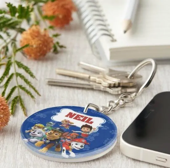 Personalized Paw Patrol Blue Keychain