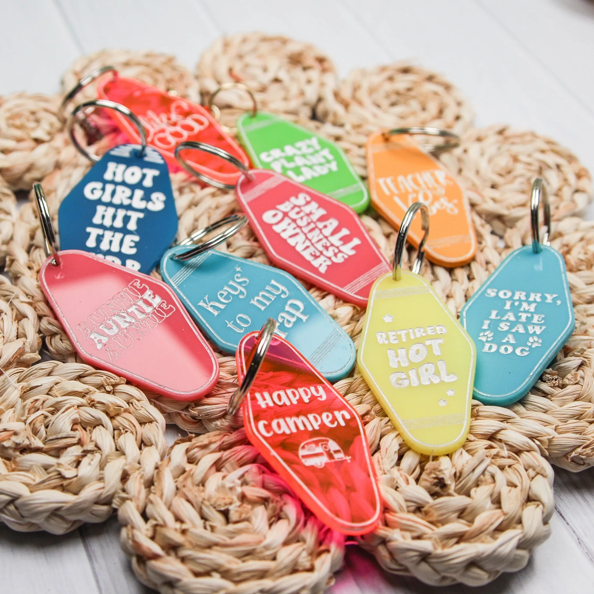 Personalized Retro Motel Keychain