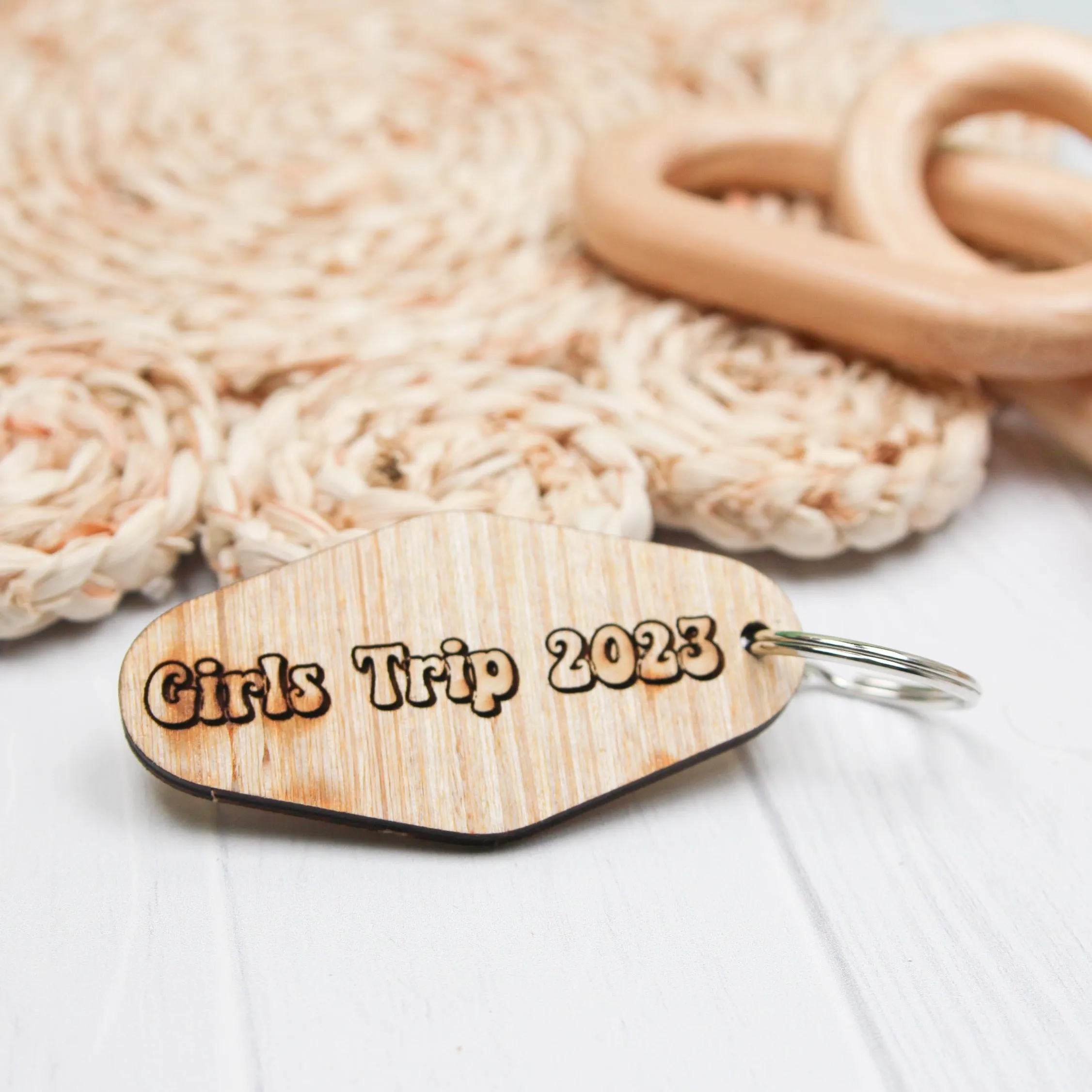 Personalized Retro Motel Keychain