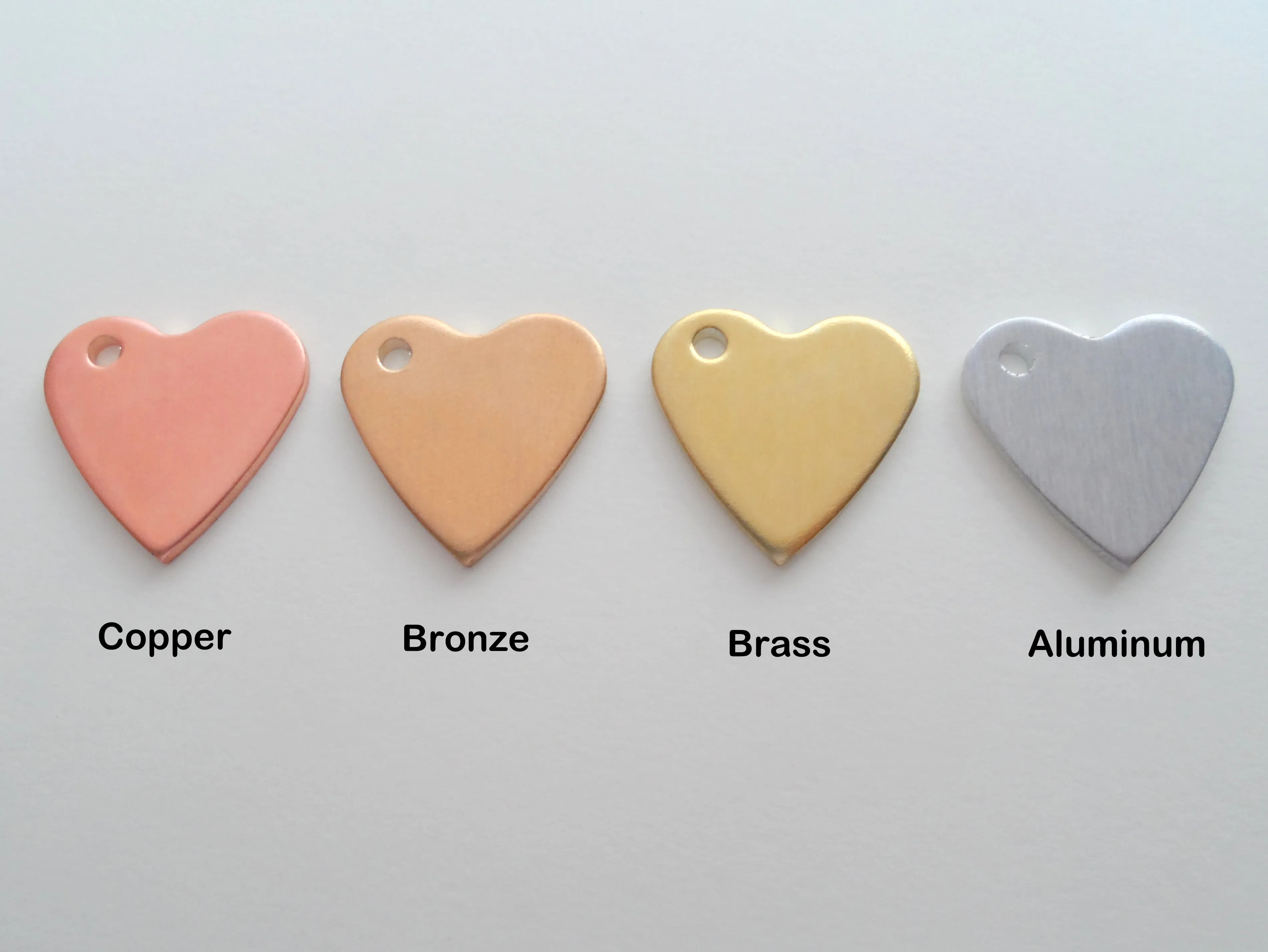 Personalized Small Heart Keychain and Rectangle Keychain Engraved with Initials; Brass, Bronze, Copper, Aluminum Options; Anniversary Couples Keychain