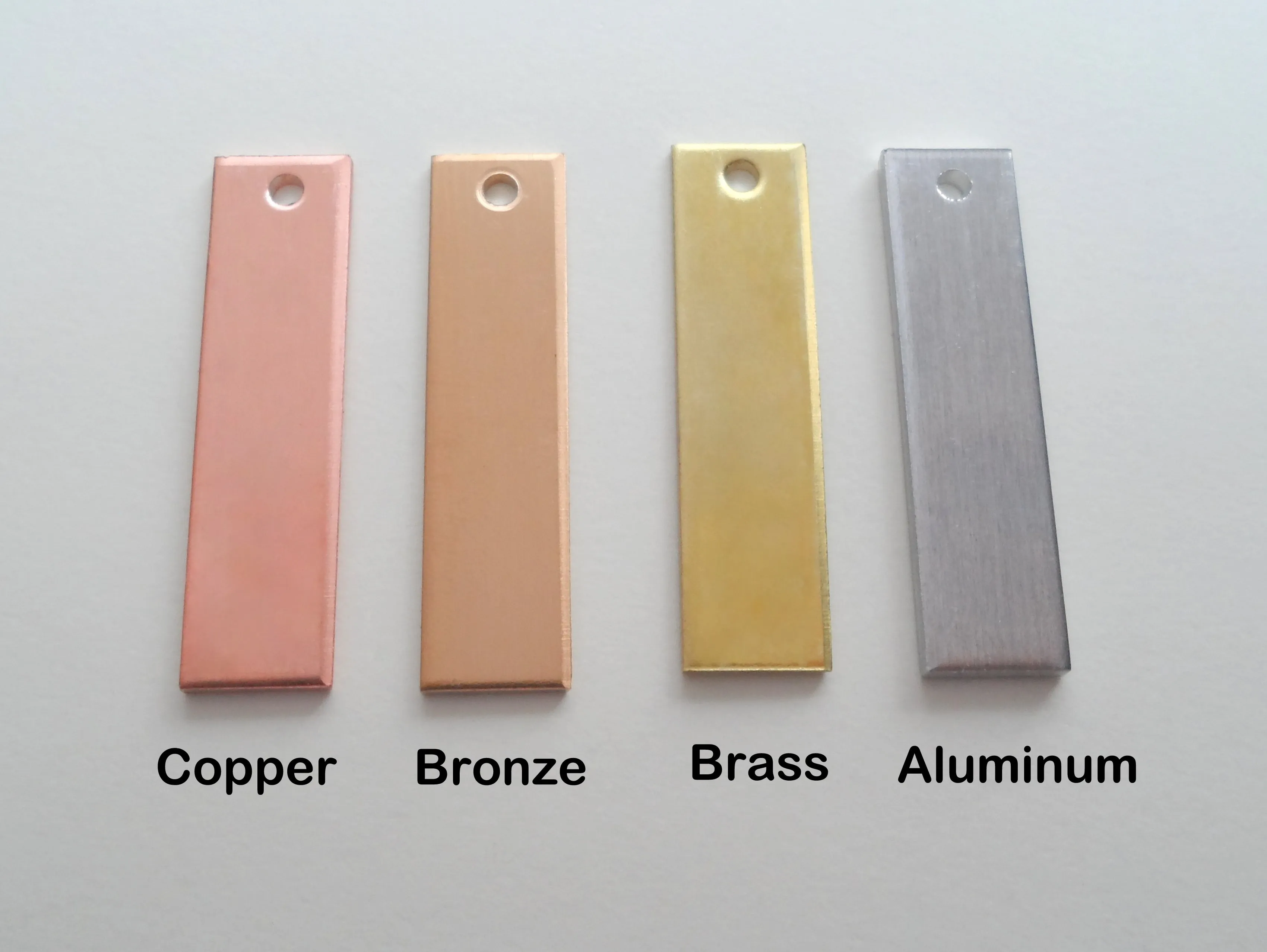 Personalized Small Heart Keychain and Rectangle Keychain Engraved with Initials; Brass, Bronze, Copper, Aluminum Options; Anniversary Couples Keychain