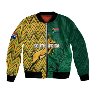 Personalized South Africa Bomber Jacket with Springbok and Proteas African Pattern LT01