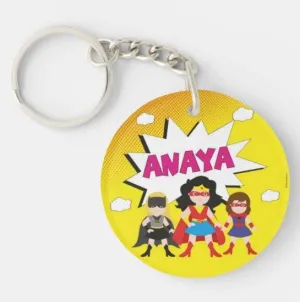 Personalized Supergirl Keychain