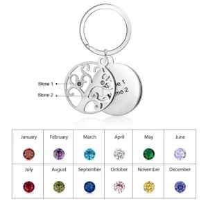 Personalized Tree of Life Keychains With 2 Names