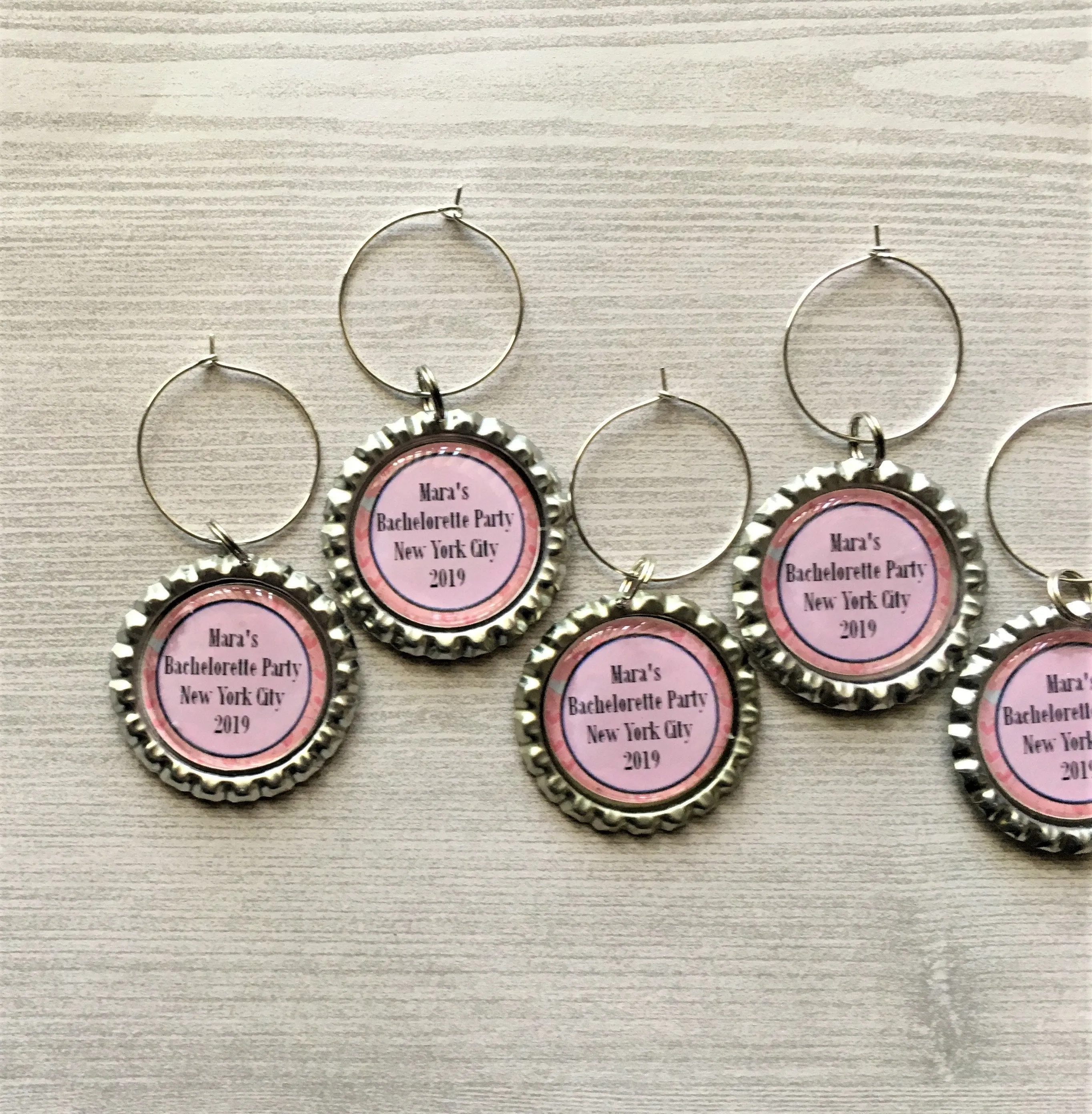 Personalized Wine Charms, Set of 6