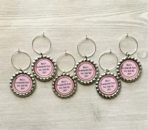 Personalized Wine Charms, Set of 6