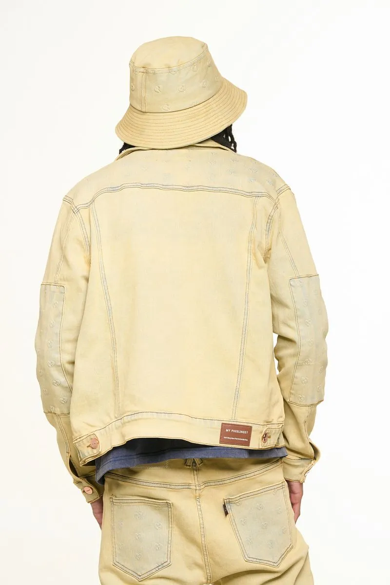 PHEELINGS MENDING HEARTS EMBOSSED DENIM JACKET (LIGHT BLUE SAND)