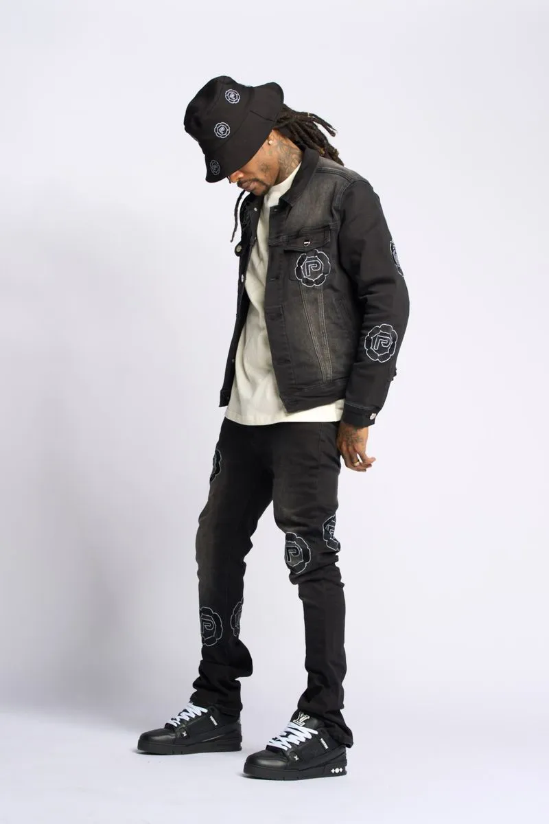 PHEELINGS SEWN TOGETHER DENIM JACKET (BLACK WASH)