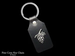 Pine Cone Key Chain / Key Ring Sterling Silver