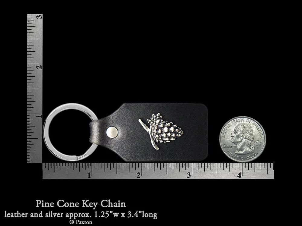 Pine Cone Key Chain / Key Ring Sterling Silver