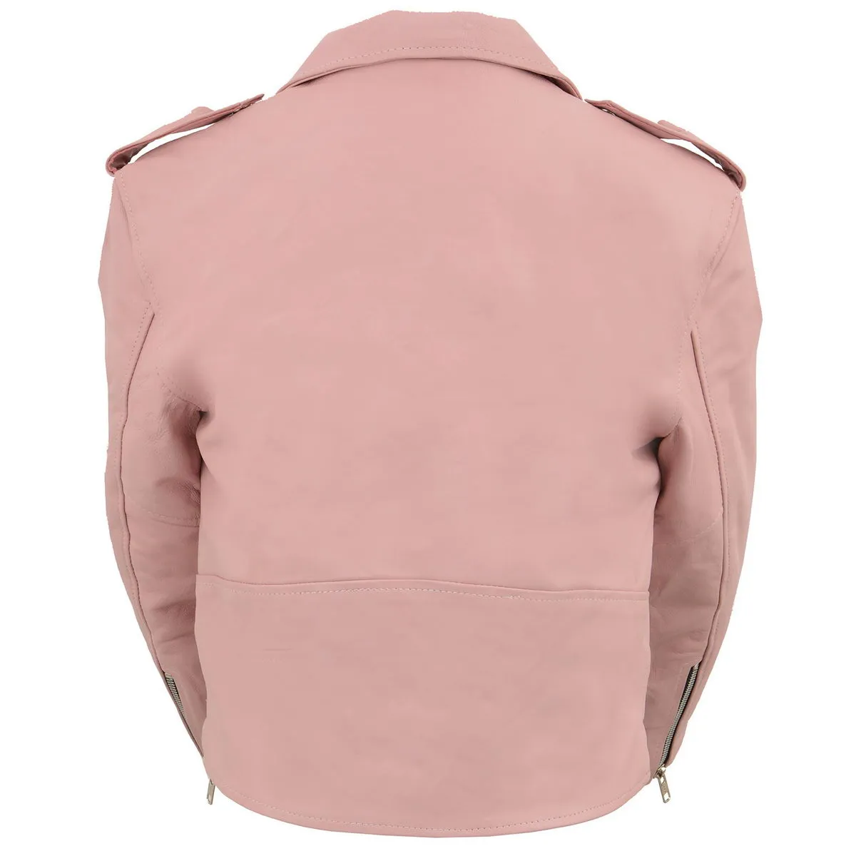 PINK COLOR SH2010 Girls Classic Style Pink Leather Motorcycle Jacket