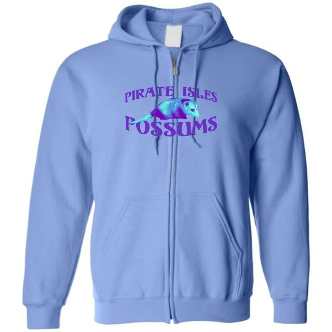 Pirate Isles Possums Light Unisex Zip Hoodie
