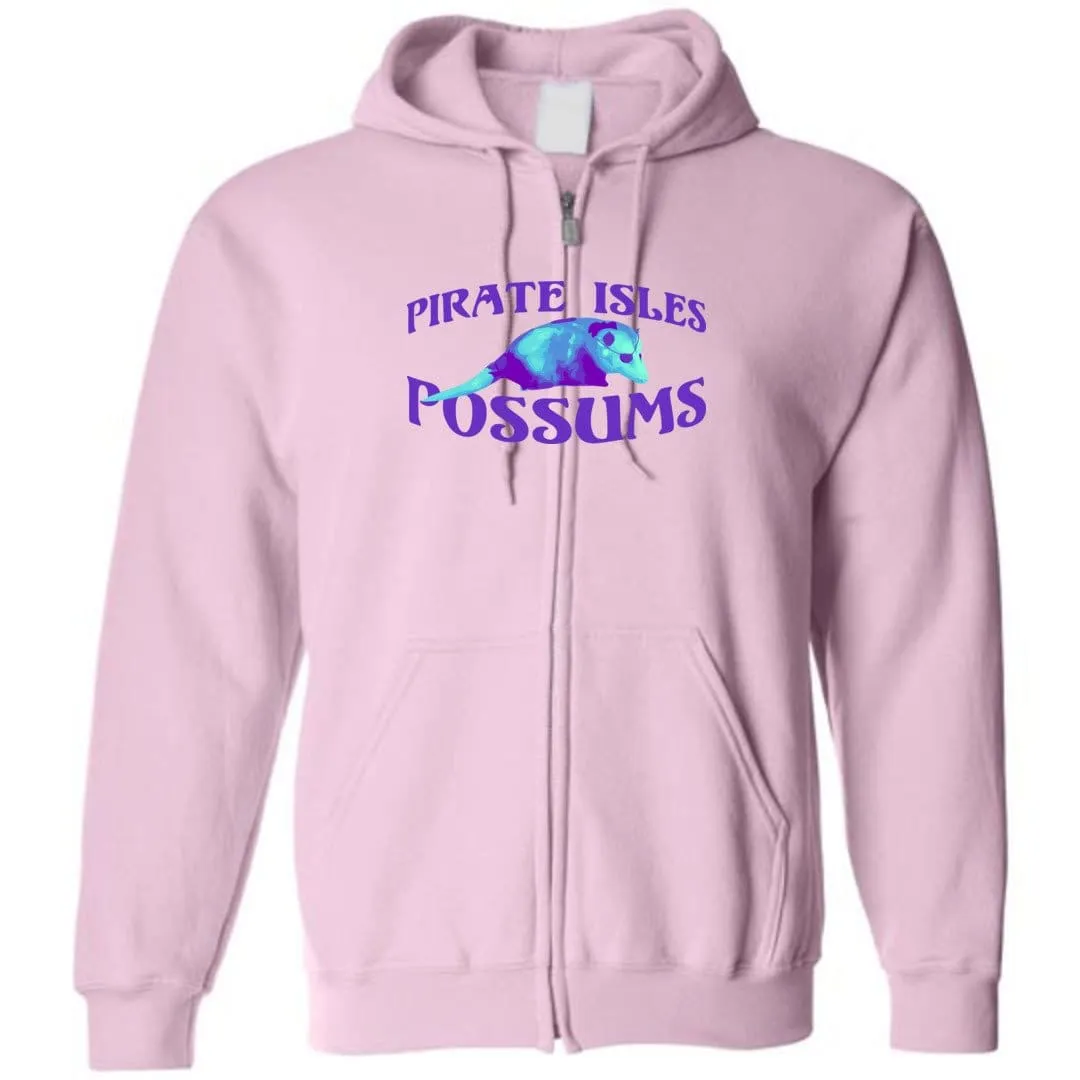 Pirate Isles Possums Light Unisex Zip Hoodie