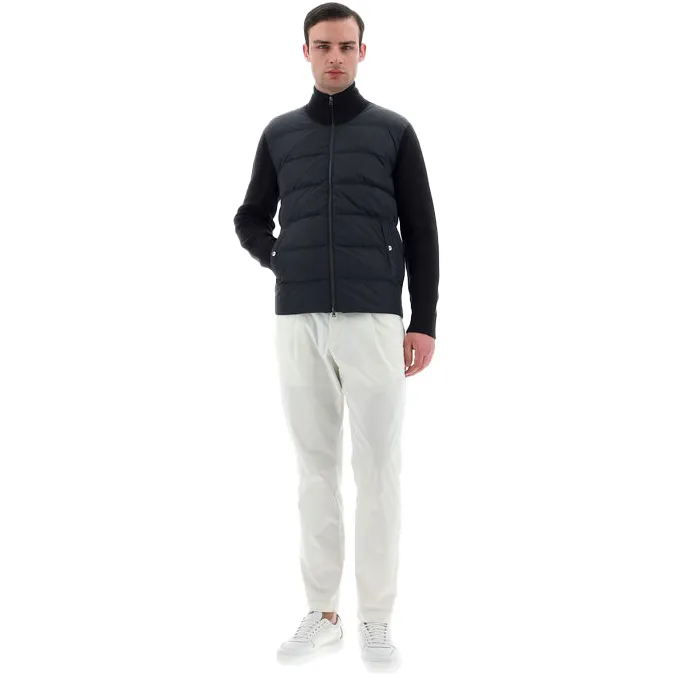 Piumino Con Maniche E Dietro In Maglia, Navy