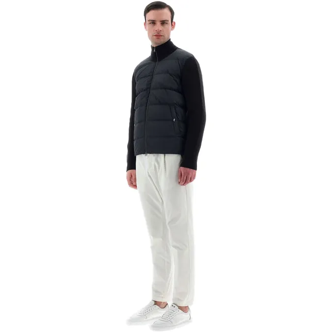 Piumino Con Maniche E Dietro In Maglia, Navy