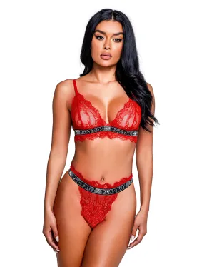 Playboy Starlet 2-Piece-Set - Red PBLI118 Queen
