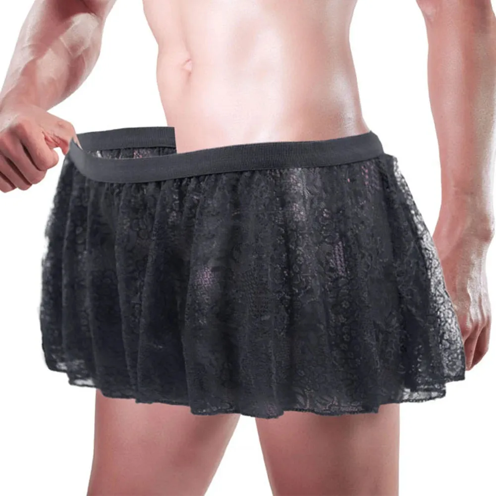 Pleated Lace Lingerie Panty Skirt