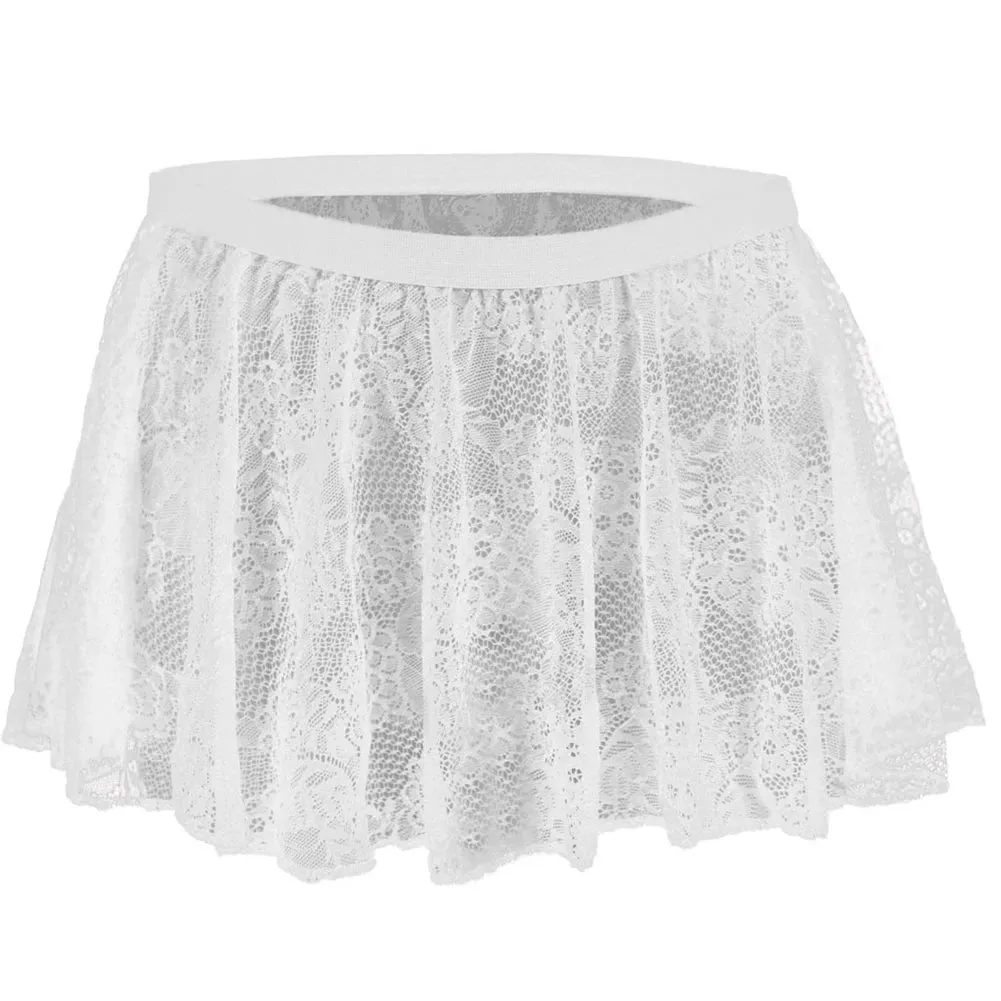 Pleated Lace Lingerie Panty Skirt