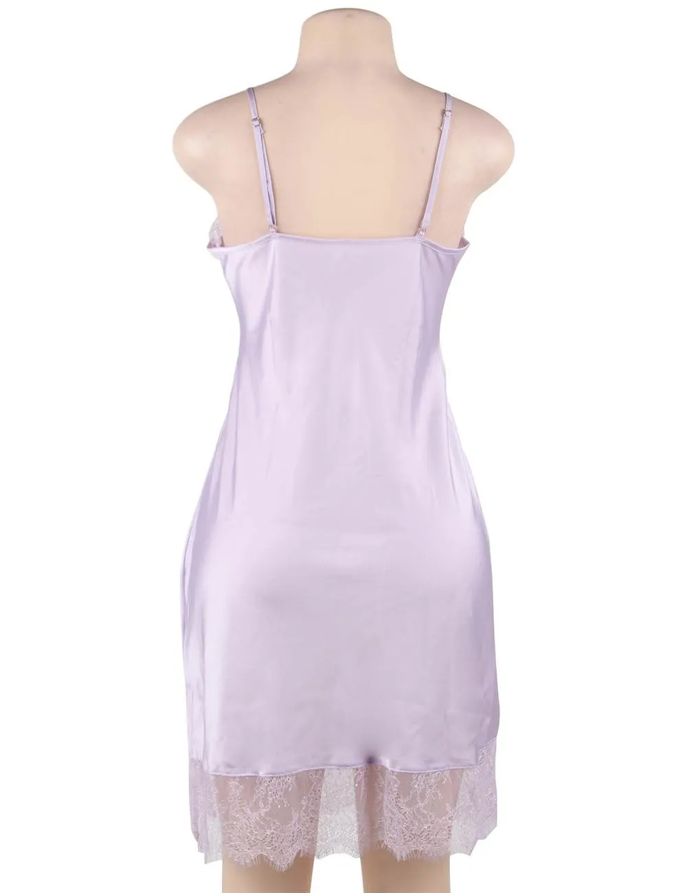 Plus Size Sexy Fashion Silk Satin Lace High Quality Women Pajama