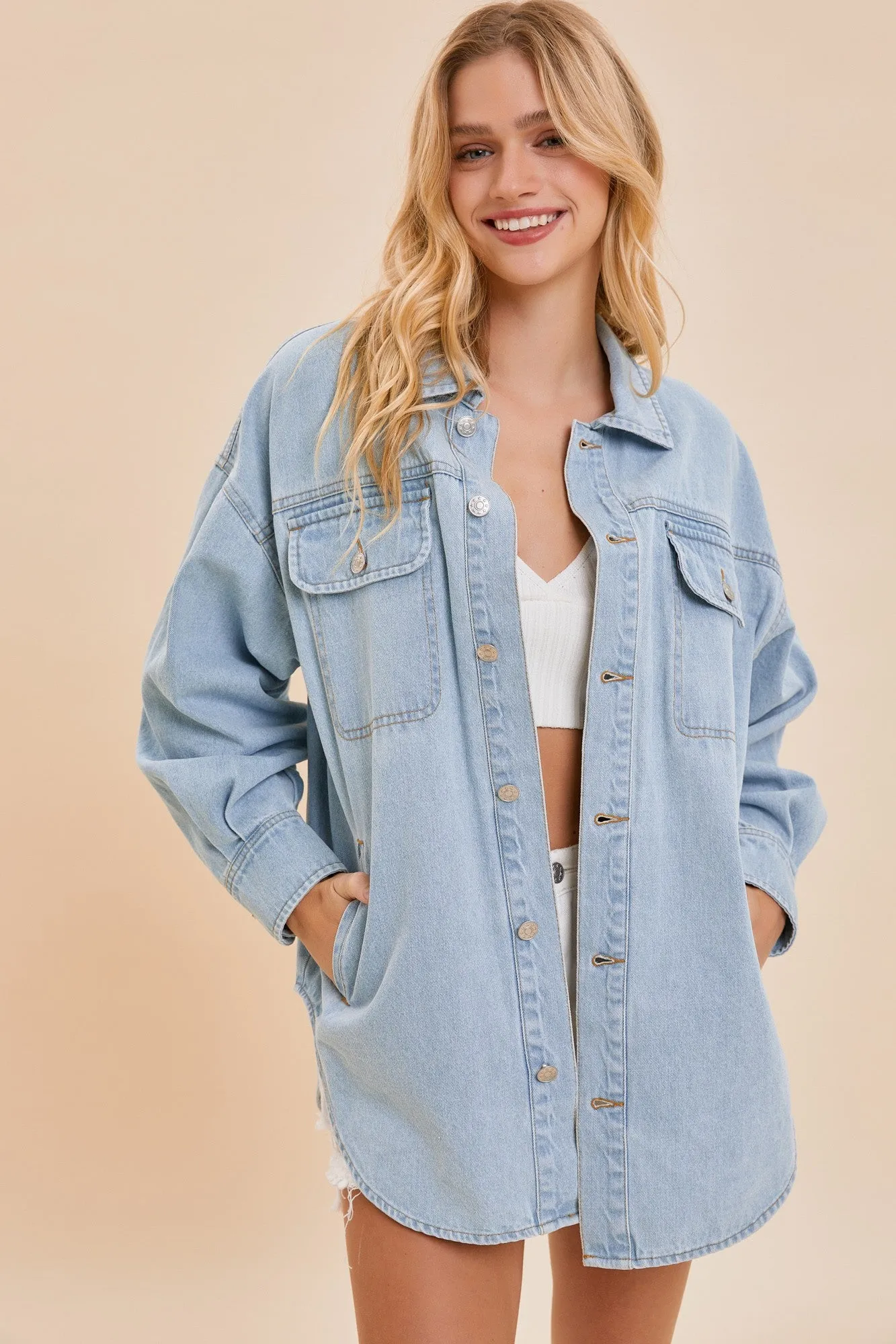 POCKET DENIM SHIRT JACKET