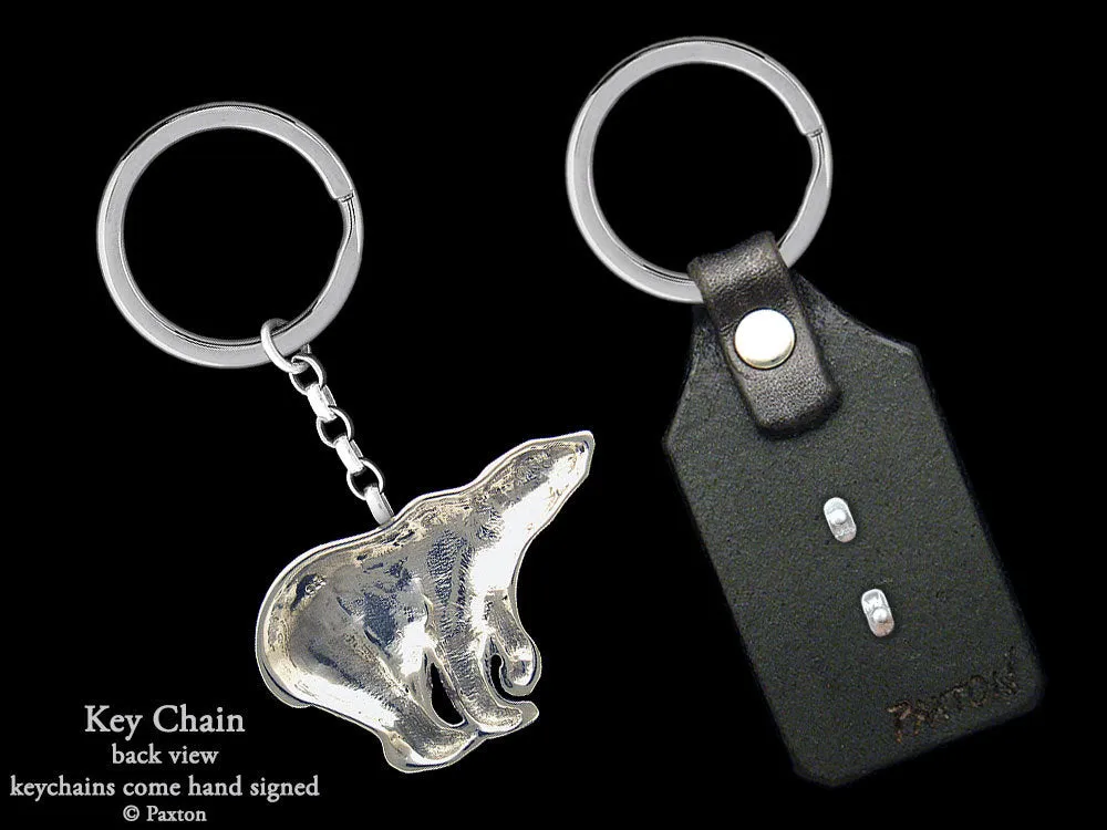 Polar Bear Key Chain / Key Ring Sterling Silver
