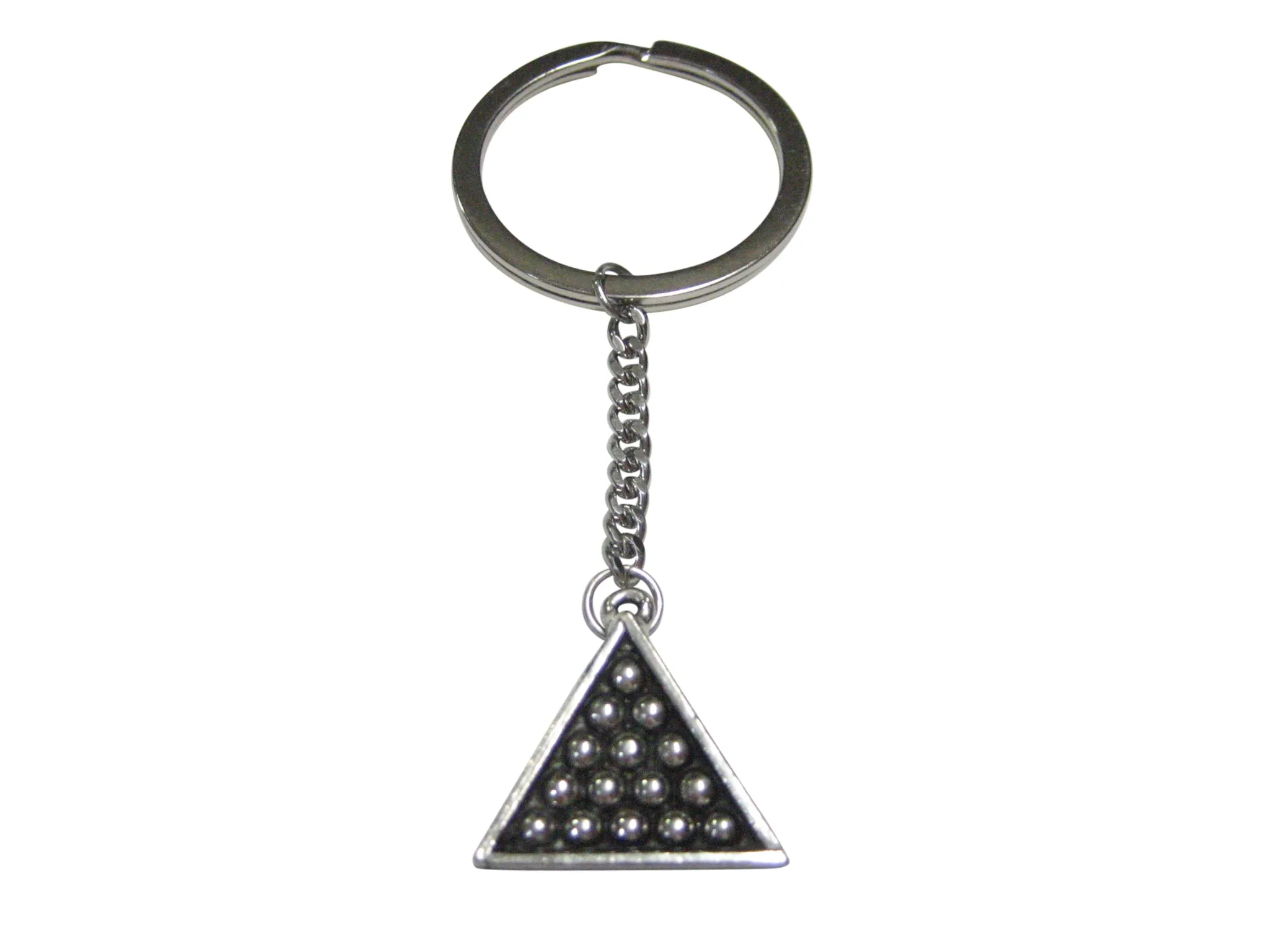 Pool Billiards Triangle Pendant Keychain