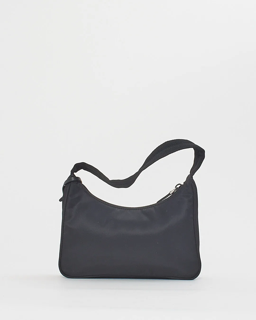 Prada Black Nylon Re-edition 2000 Mini Hobo Shoulder Bag
