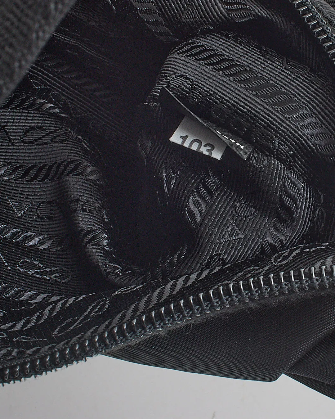 Prada Black Nylon Re-edition 2000 Mini Hobo Shoulder Bag