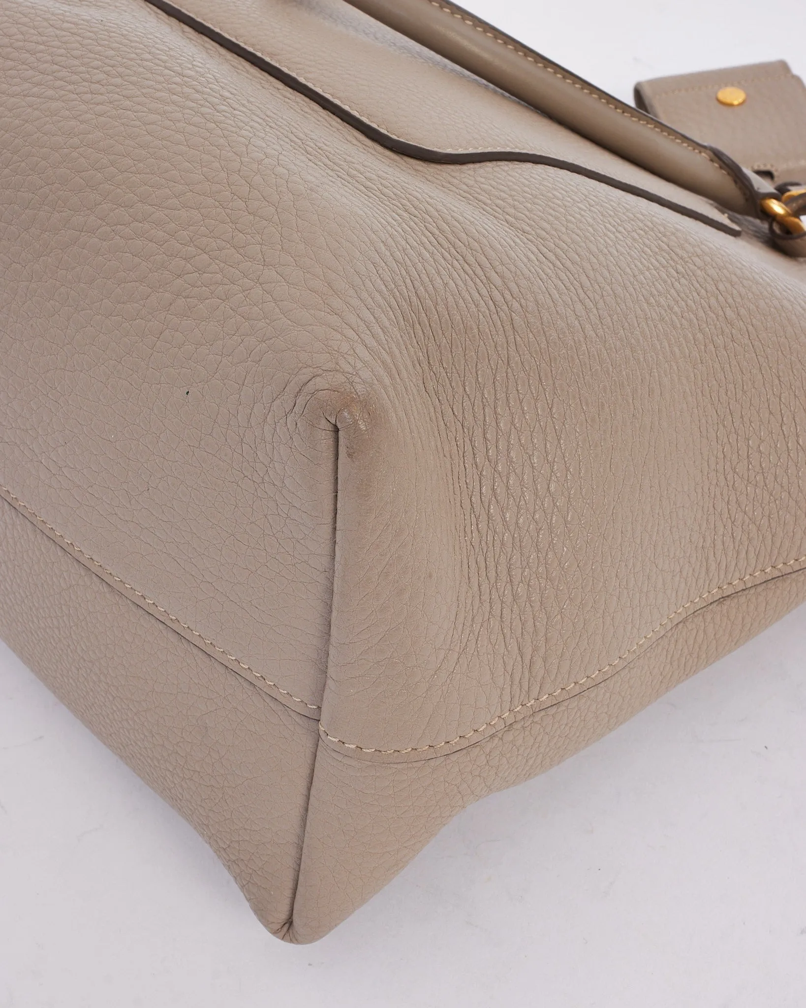 Prada Grey Daino Leather Two Way Tote Bag with Strap