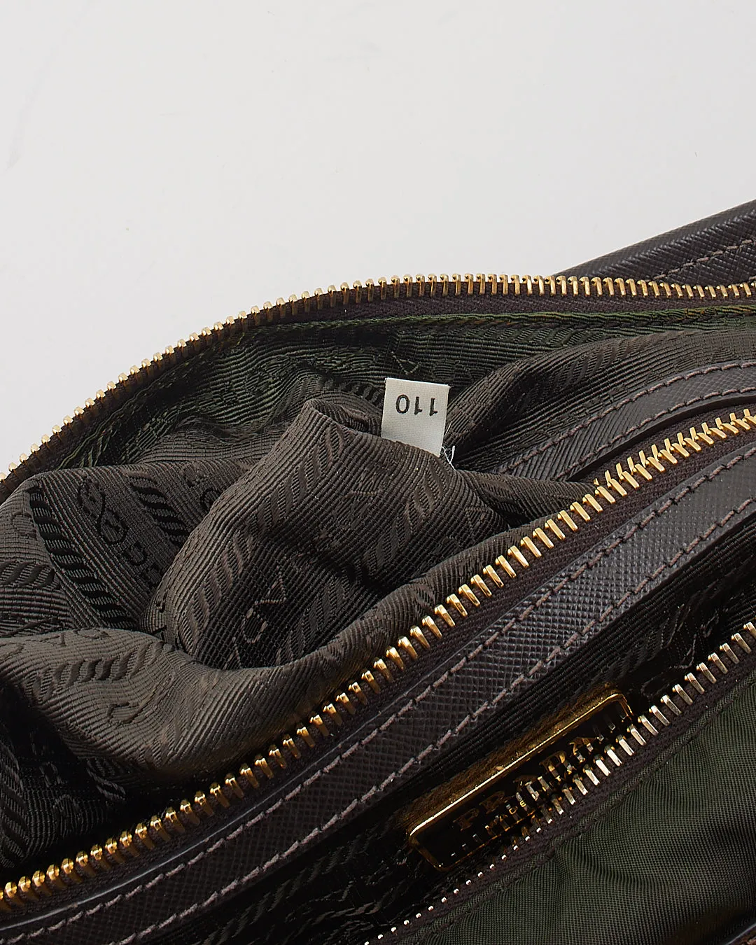 Prada Olive Nylon Tessuto Hobo Shoulder Bag