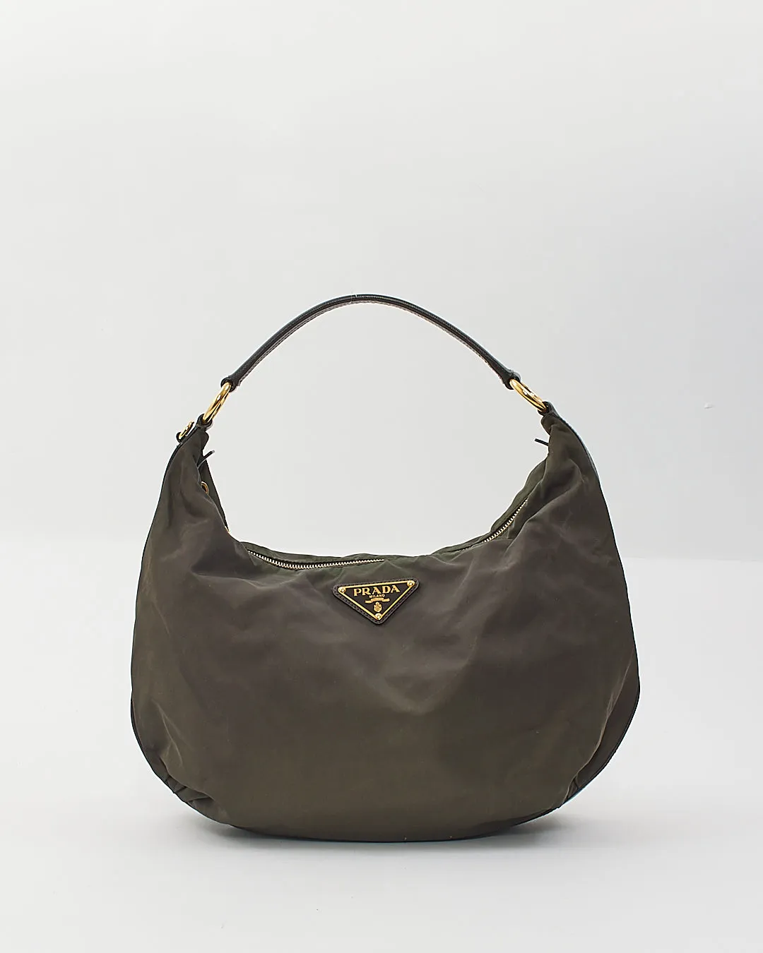 Prada Olive Nylon Tessuto Hobo Shoulder Bag