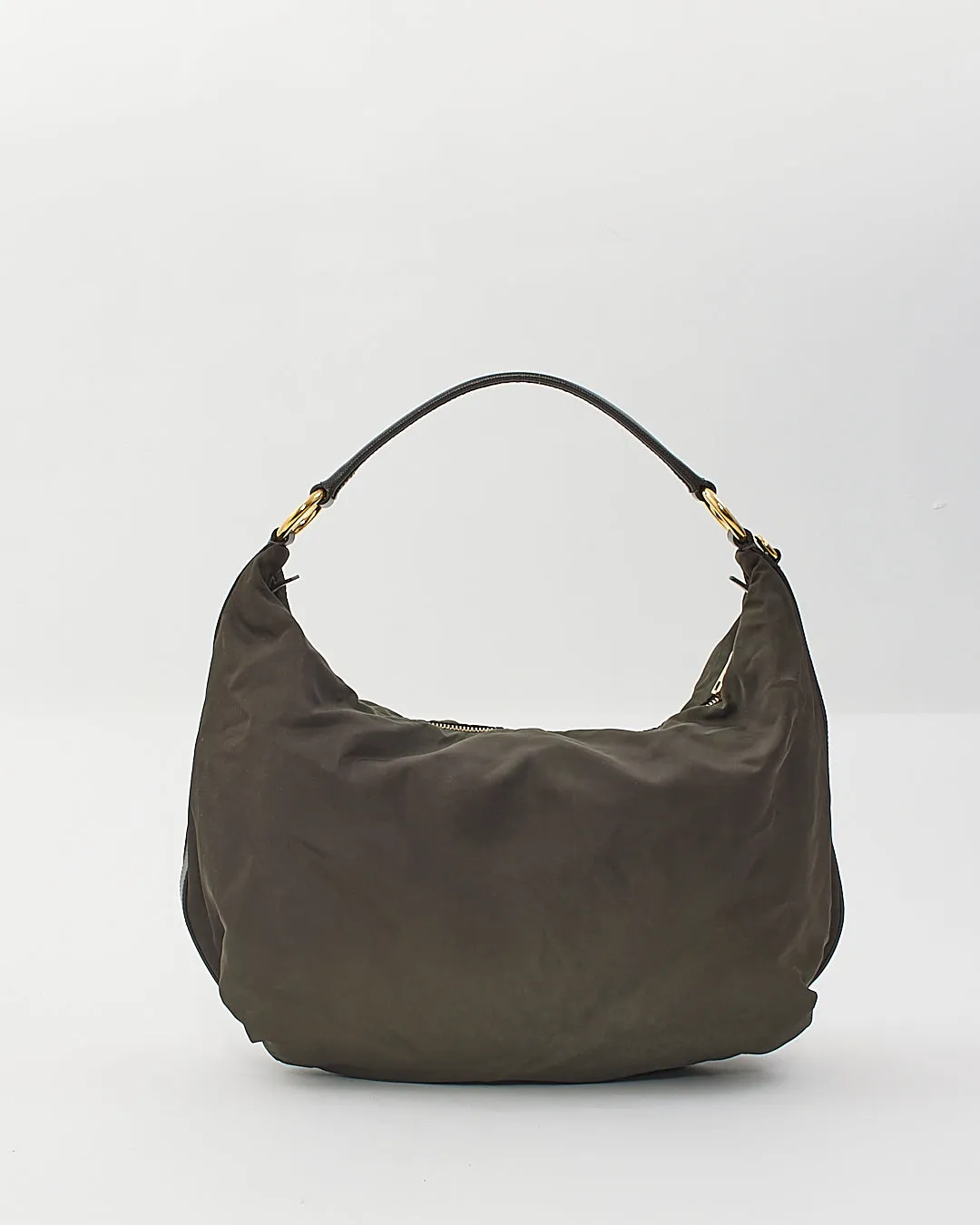 Prada Olive Nylon Tessuto Hobo Shoulder Bag
