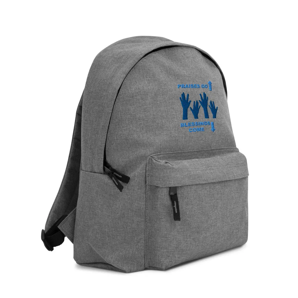 Praises Up Embroidered Backpack