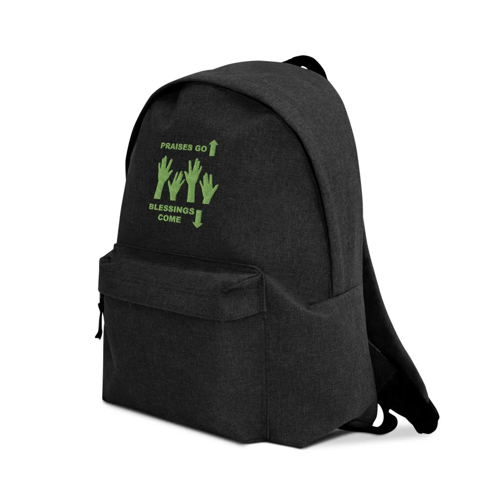 Praises Up Embroidered Backpack