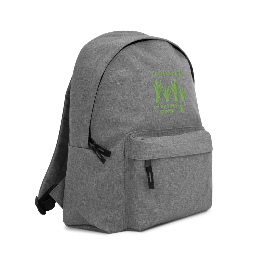 Praises Up Embroidered Backpack
