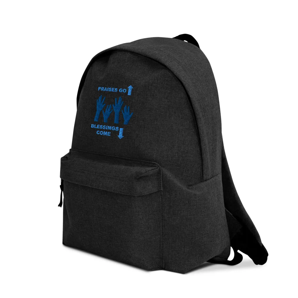 Praises Up Embroidered Backpack