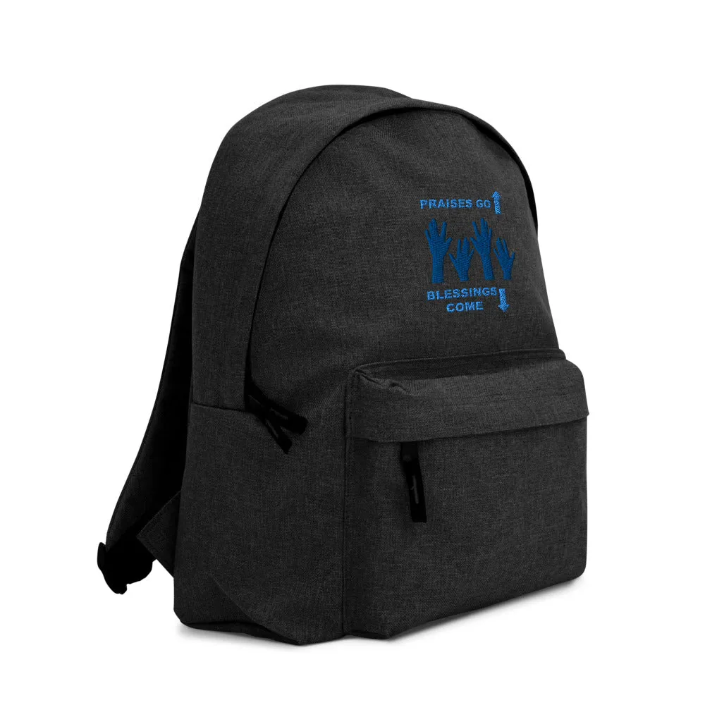 Praises Up Embroidered Backpack