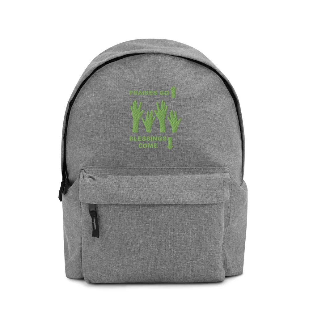 Praises Up Embroidered Backpack
