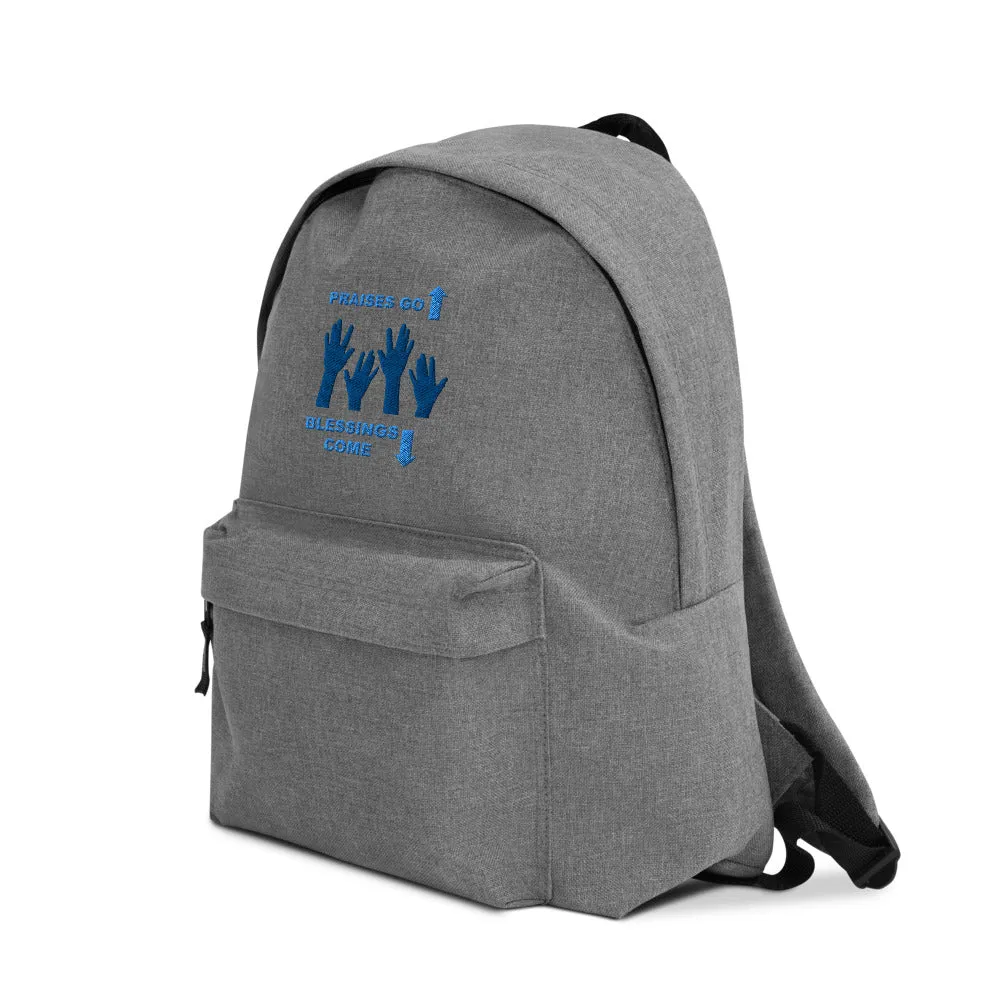 Praises Up Embroidered Backpack