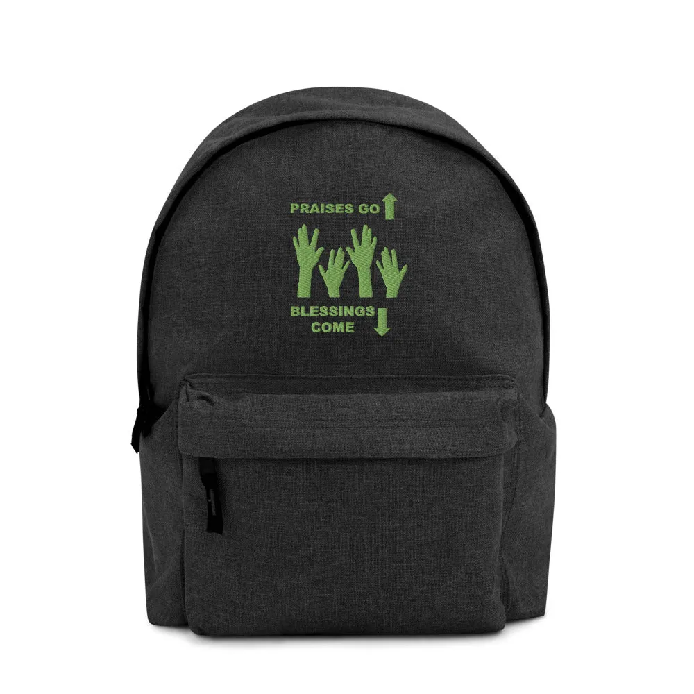 Praises Up Embroidered Backpack